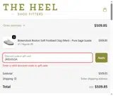 The Heel Shoe Fitters coupon verification screenshot