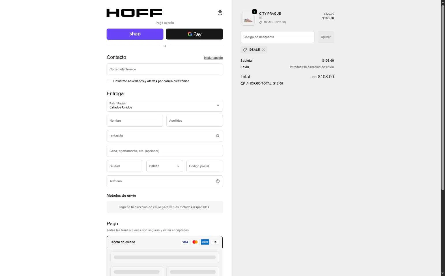 HOFF checkout page showing HOFF discount code box | Screenshot taken by SimplyCodes community member on Feb 8, 2026