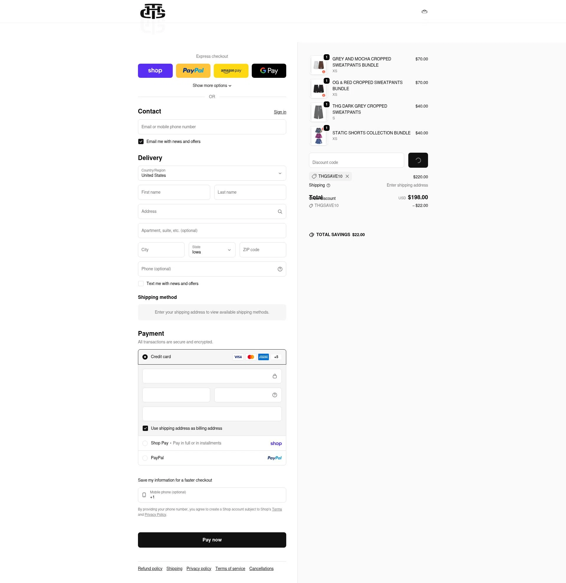 The Hoop Gang checkout page showing The Hoop Gang discount code box | Screenshot taken by SimplyCodes community member on Feb 21, 2026