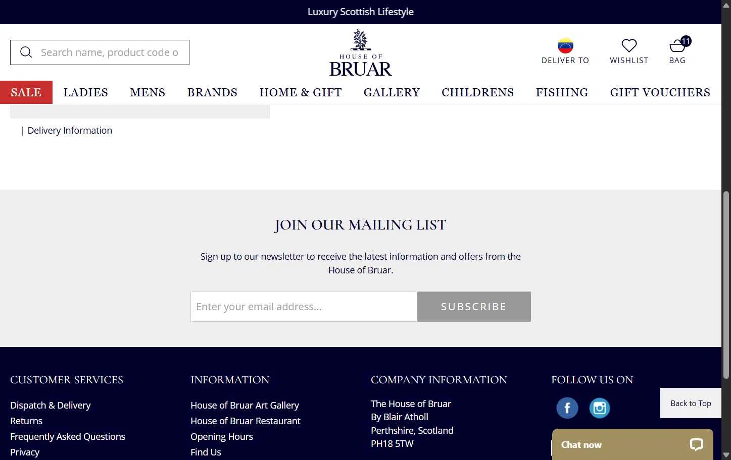 The House of Bruar checkout page showing The House of Bruar discount code box | Screenshot taken by SimplyCodes community member on Jan 10, 2026