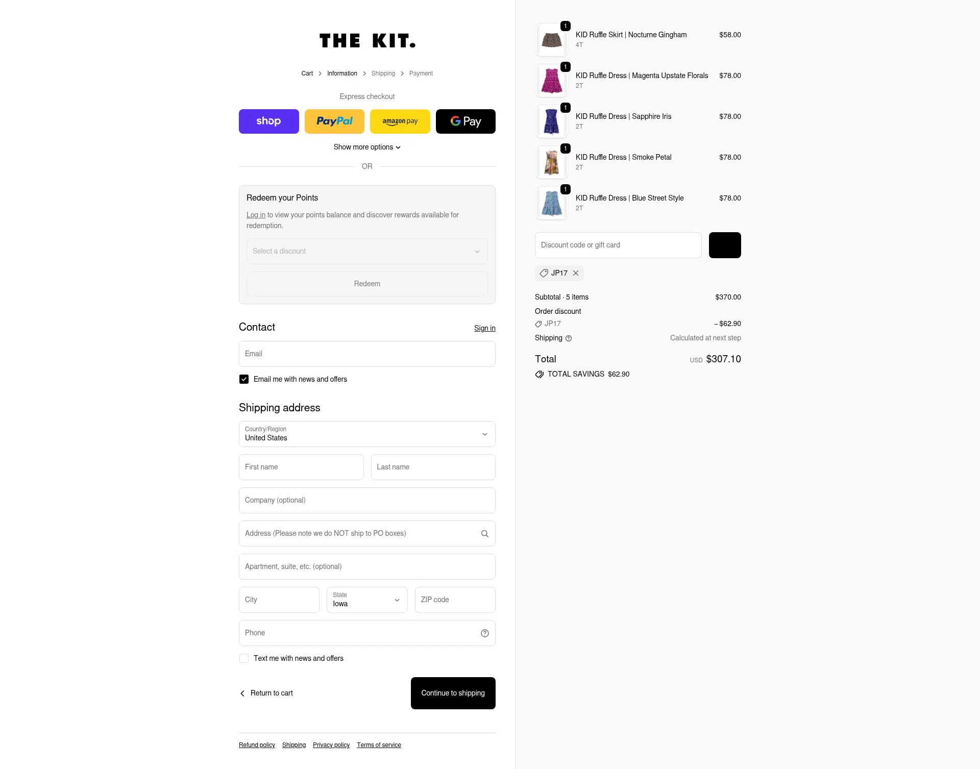 The Kit checkout page showing The Kit discount code box | Screenshot taken by SimplyCodes community member on Dec 23, 2025
