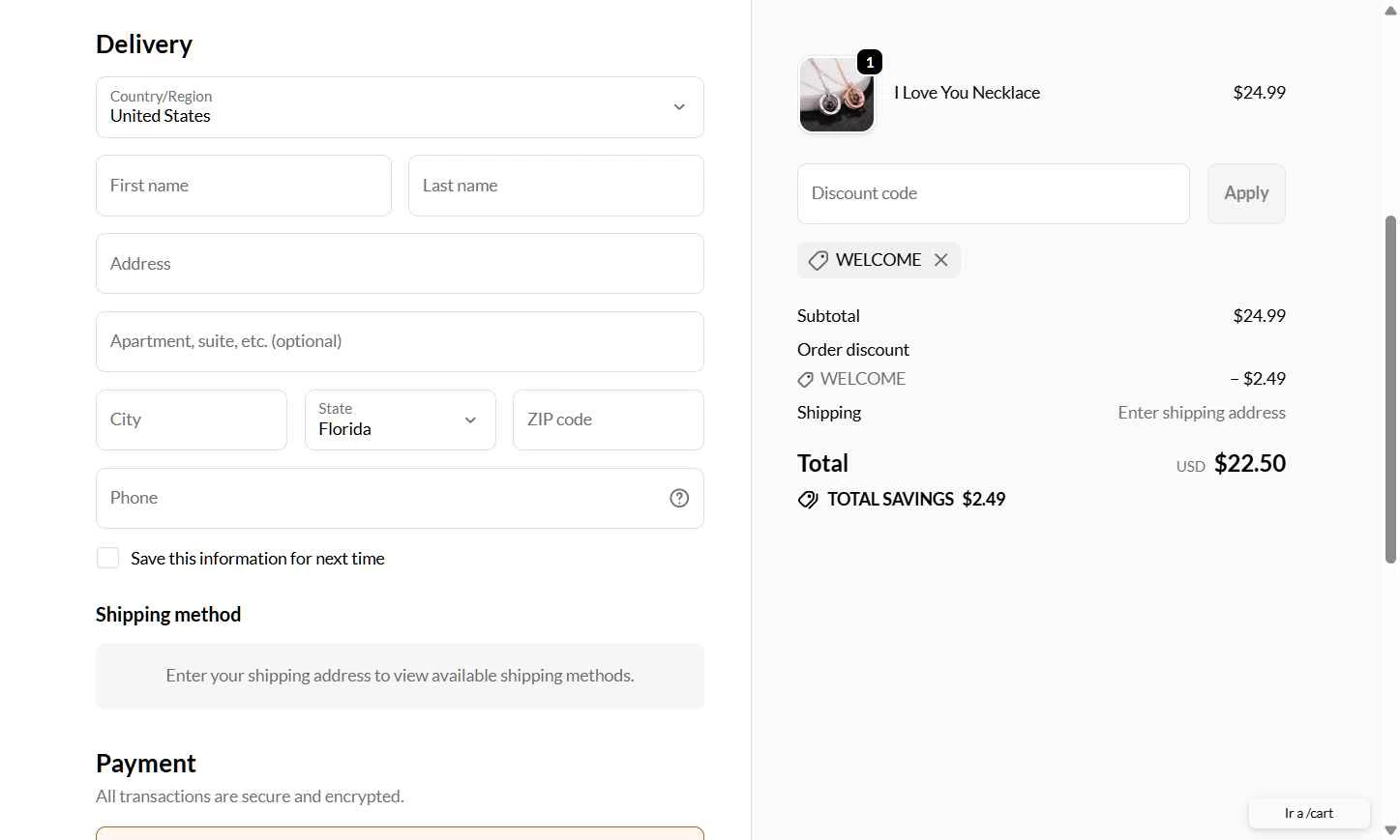 The Little Things checkout page showing The Little Things discount code box | Screenshot taken by SimplyCodes community member on Feb 9, 2026