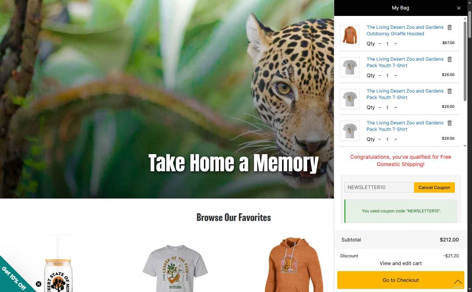 The Living Desert checkout page showing The Living Desert promo code box | Screenshot taken by SimplyCodes community member on Dec 28, 2025