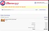The Lobster Guy coupon verification screenshot