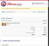 The Lobster Guy coupon verification screenshot
