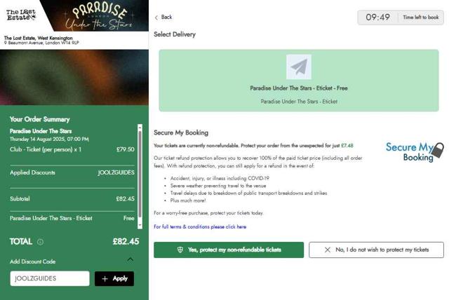 The Lost Estate checkout page showing The Lost Estate discount code box | Screenshot taken by SimplyCodes community member on Aug 7, 2025