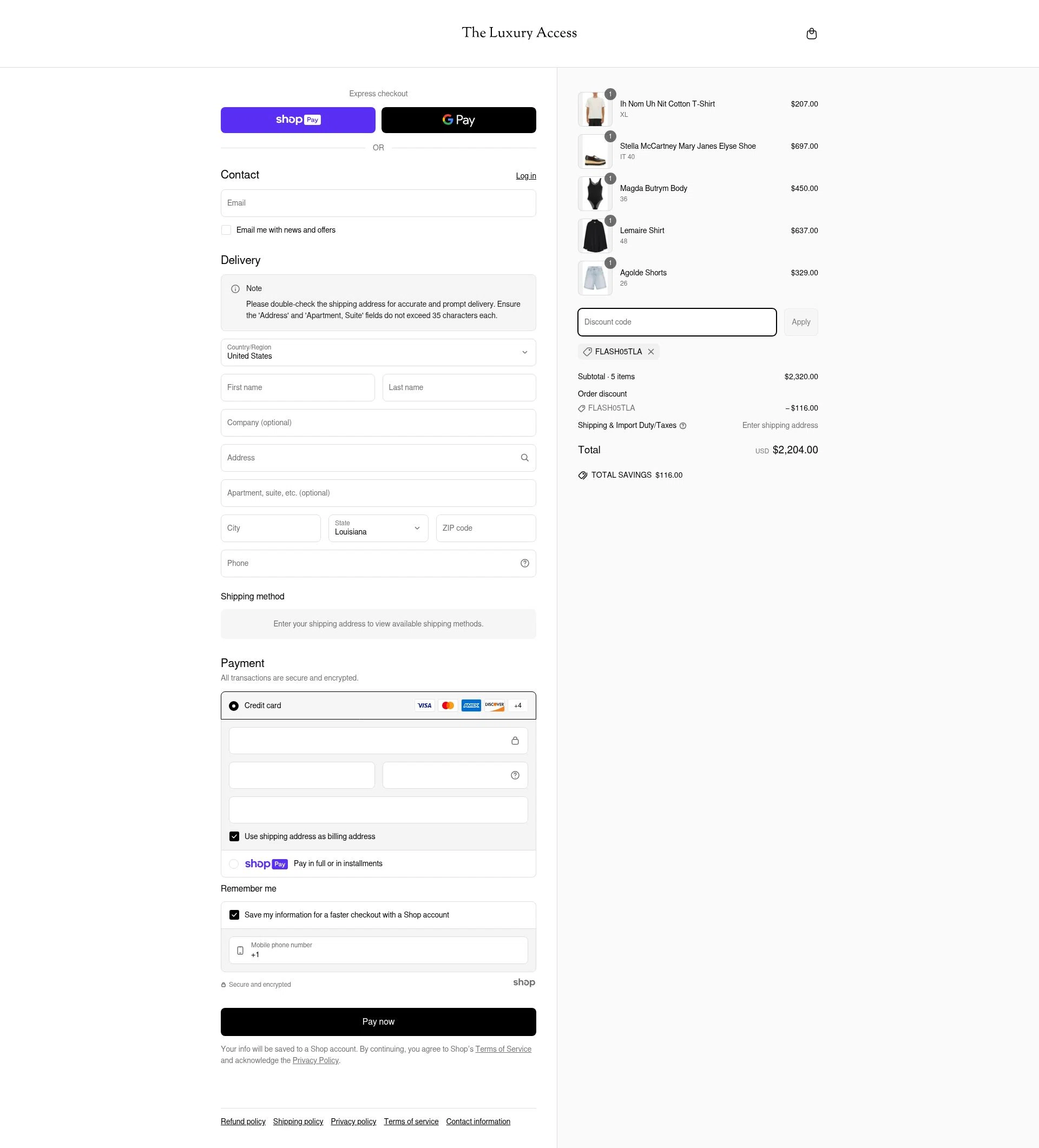 The Luxury Access checkout page showing The Luxury Access promo code box | Screenshot taken by SimplyCodes community member on Jun 19, 2025