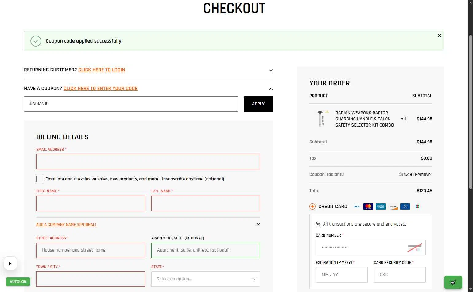 The Mag Shack checkout page showing The Mag Shack coupon code box | Screenshot taken by SimplyCodes community member on Jan 25, 2026