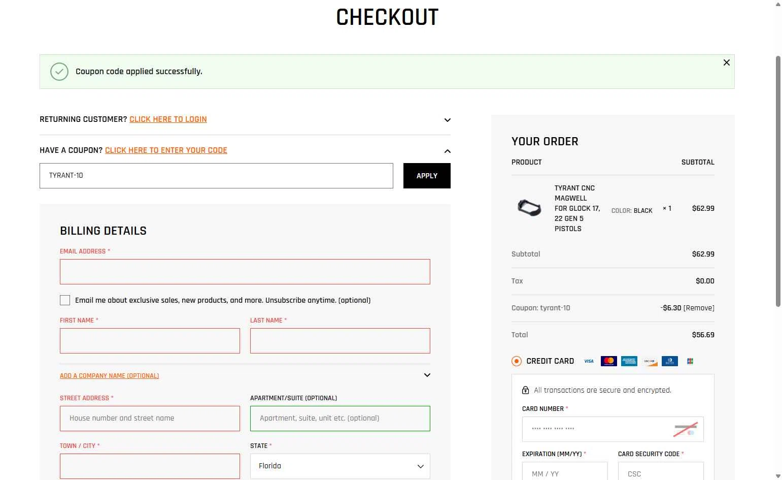 The Mag Shack checkout page showing The Mag Shack coupon code box | Screenshot taken by SimplyCodes community member on Feb 11, 2026