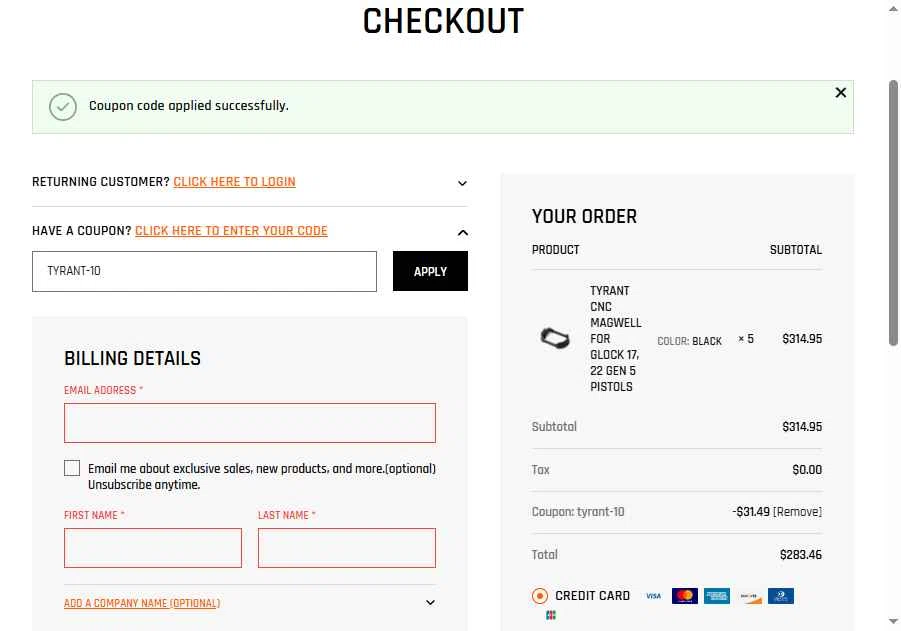 The Mag Shack checkout page showing The Mag Shack coupon code box | Screenshot taken by SimplyCodes community member on Jan 28, 2026