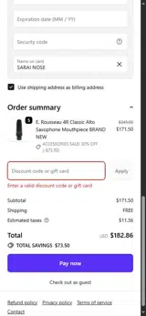 The Mighty Quinn Brass and Winds coupon verification screenshot