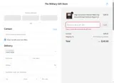 The Military Gift Store coupon verification screenshot