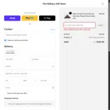 The Military Gift Store coupon verification screenshot