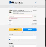 MODERN15 coupon verification screenshot
