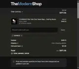 The Modern Shop coupon verification screenshot