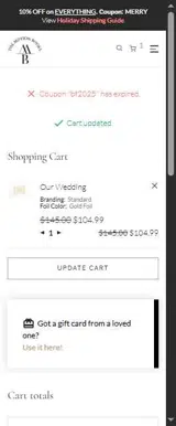 BF2025 coupon verification screenshot
