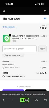 Charles25 coupon verification screenshot