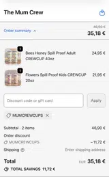 CREWCUP50 coupon verification screenshot