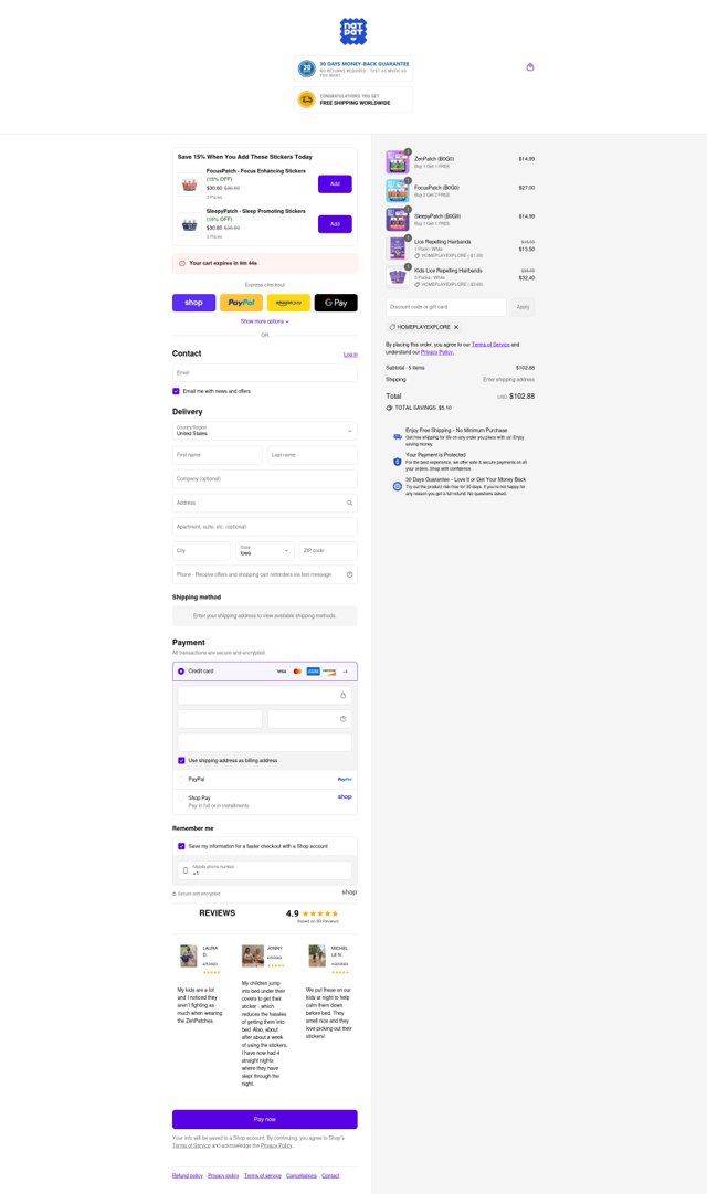 The Natural Patch checkout page showing The Natural Patch promo code box | Screenshot taken by SimplyCodes community member on Sep 2, 2025