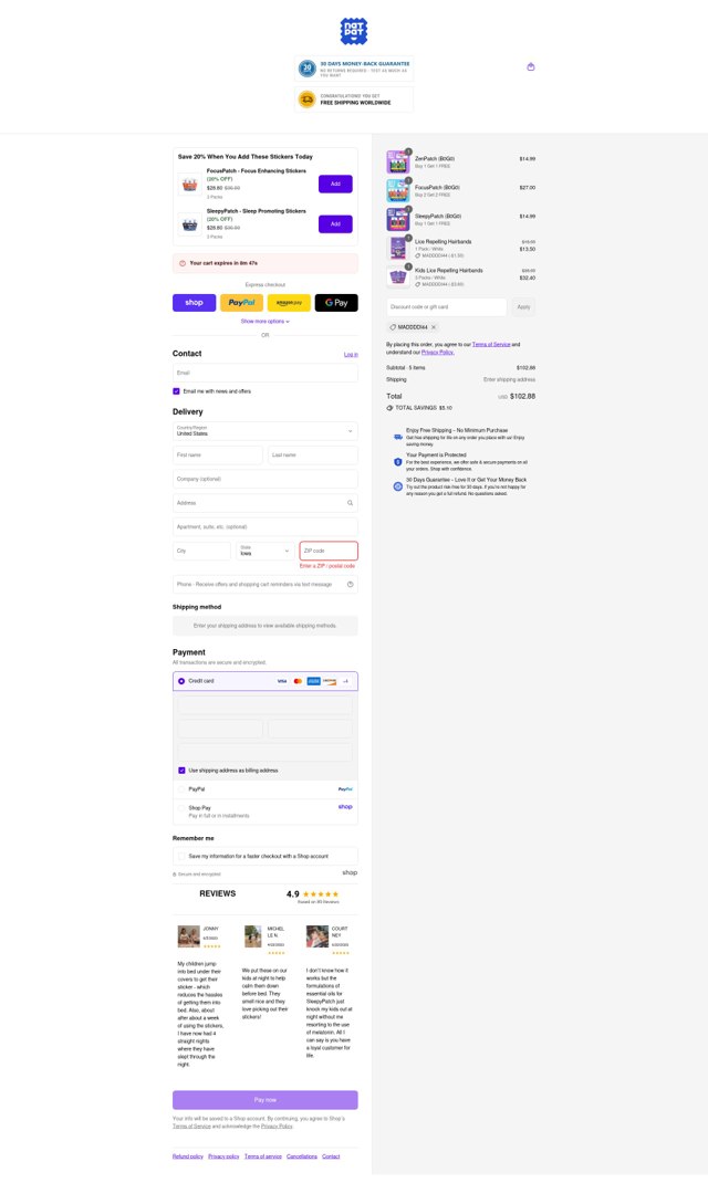 The Natural Patch checkout page showing The Natural Patch promo code box | Screenshot taken by SimplyCodes community member on Sep 2, 2025