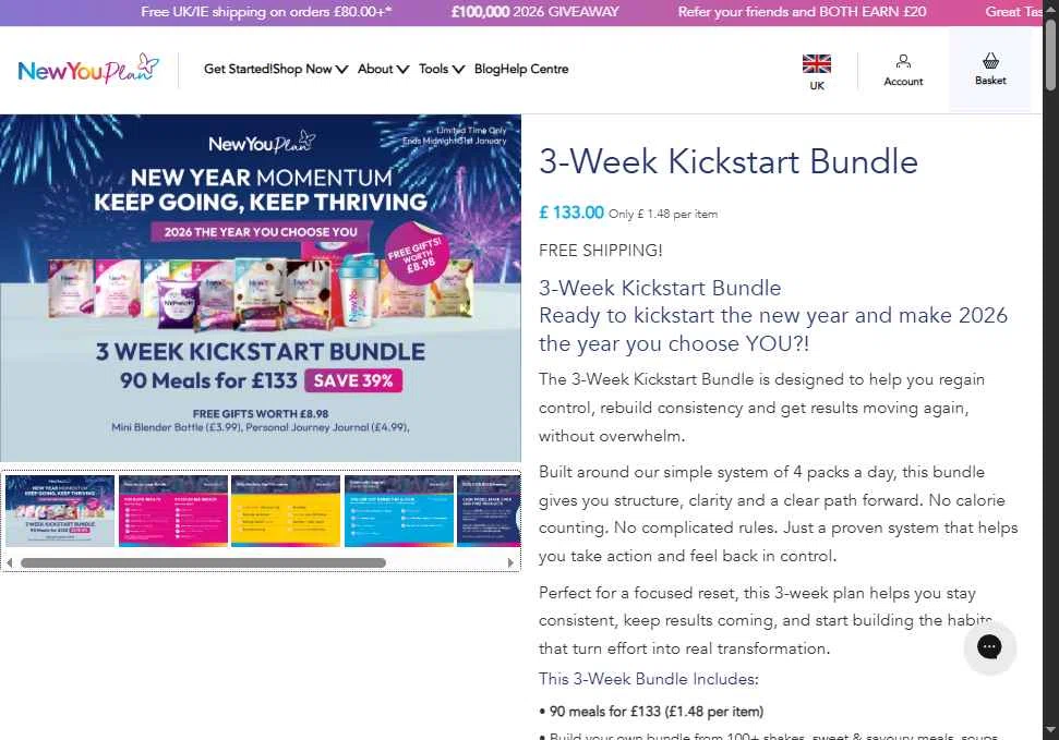 The New You Plan checkout page showing The New You Plan discount code box | Screenshot taken by SimplyCodes community member on Jan 25, 2026