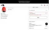 The North Face coupon verification screenshot