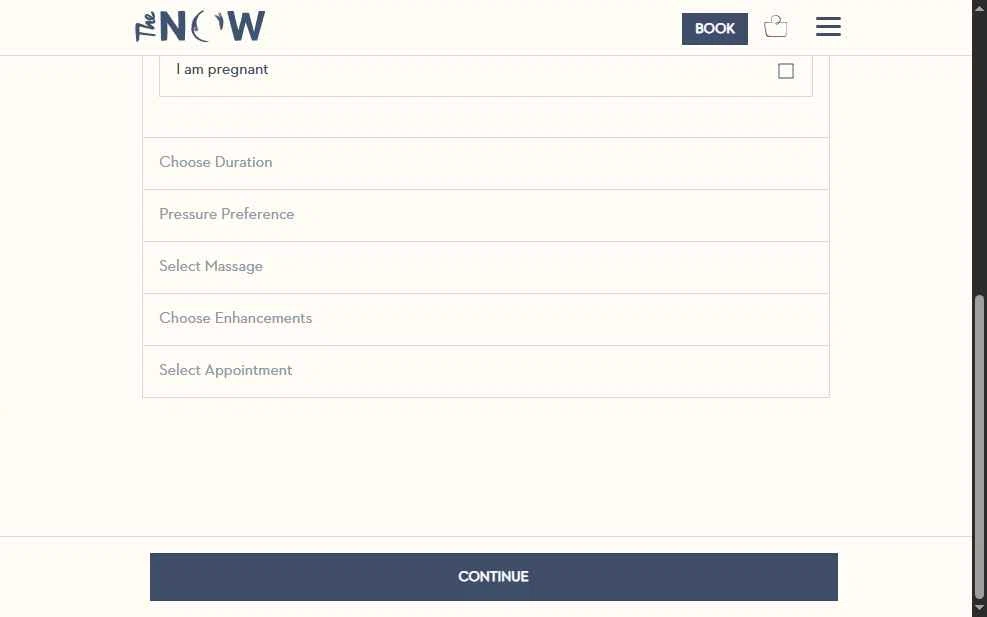The Now Massage checkout page showing The Now Massage promo code box | Screenshot taken by SimplyCodes community member on Apr 28, 2025