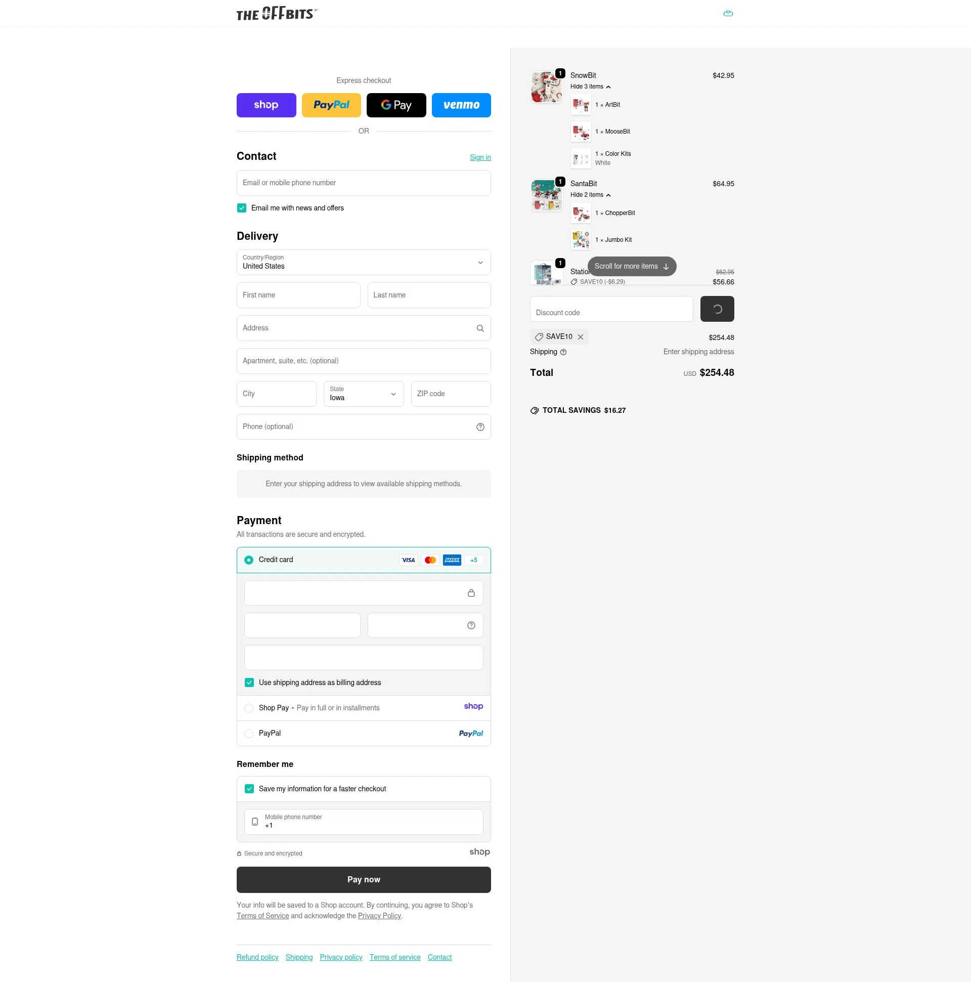The OFFBITS checkout page showing The OFFBITS promo code box | Screenshot taken by SimplyCodes community member on Jan 2, 2026