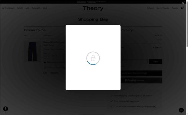 Theory checkout page showing Theory promo code box | Screenshot taken by SimplyCodes community member on Aug 30, 2025