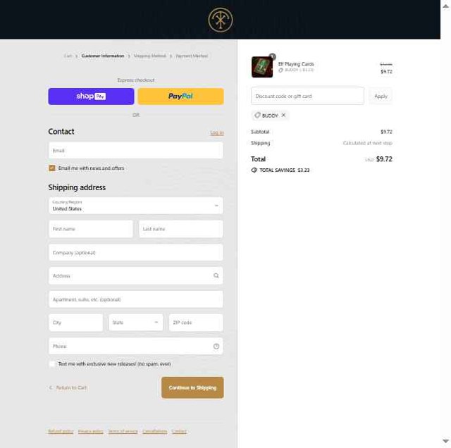 theory11 checkout page showing theory11 discount code box | Screenshot taken by SimplyCodes community member on Aug 23, 2025