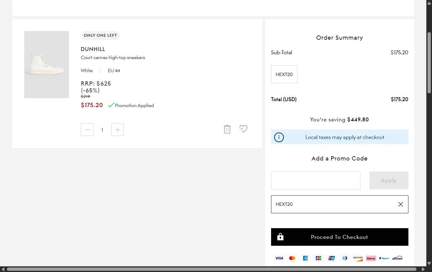 THE OUTNET checkout page showing THE OUTNET promo code box | Screenshot taken by SimplyCodes community member on Feb 25, 2026