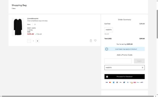 THE OUTNET checkout page showing THE OUTNET promo code box | Screenshot taken by SimplyCodes community member on Sep 4, 2025