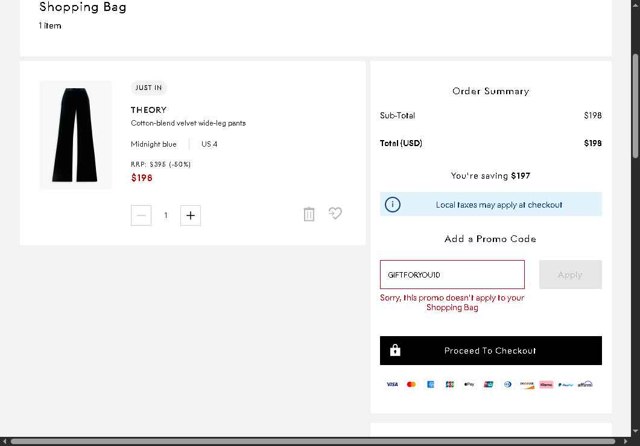 THE OUTNET checkout page showing THE OUTNET promo code box | Screenshot taken by SimplyCodes community member on Sep 4, 2025