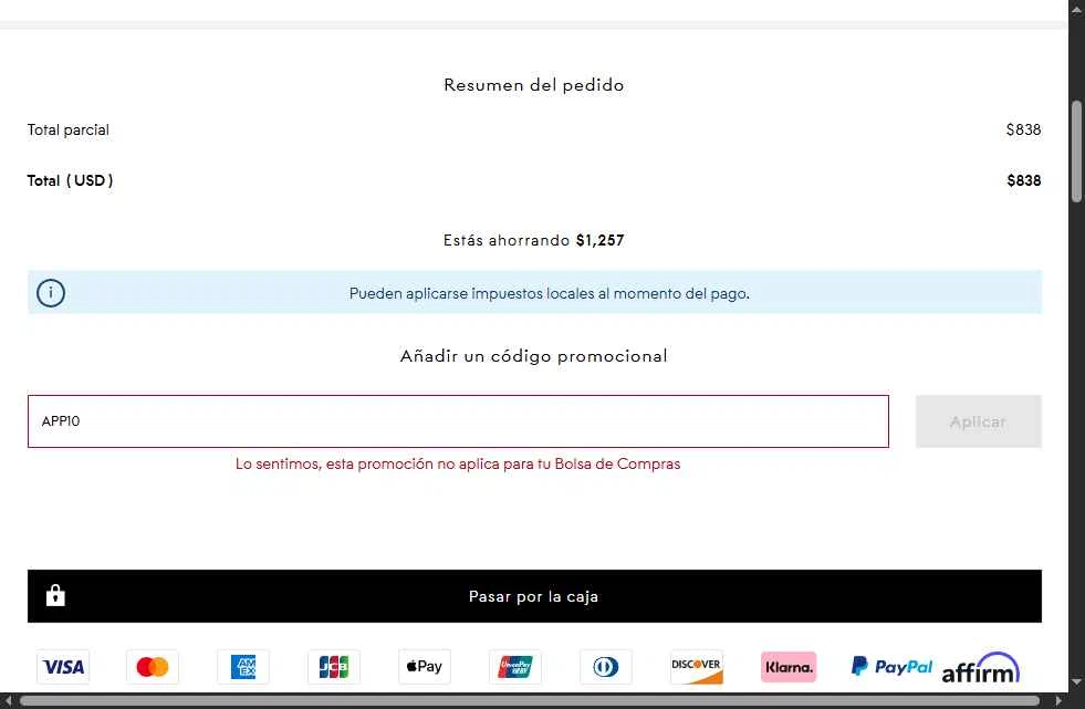 THE OUTNET checkout page showing THE OUTNET promo code box | Screenshot taken by SimplyCodes community member on Dec 16, 2025