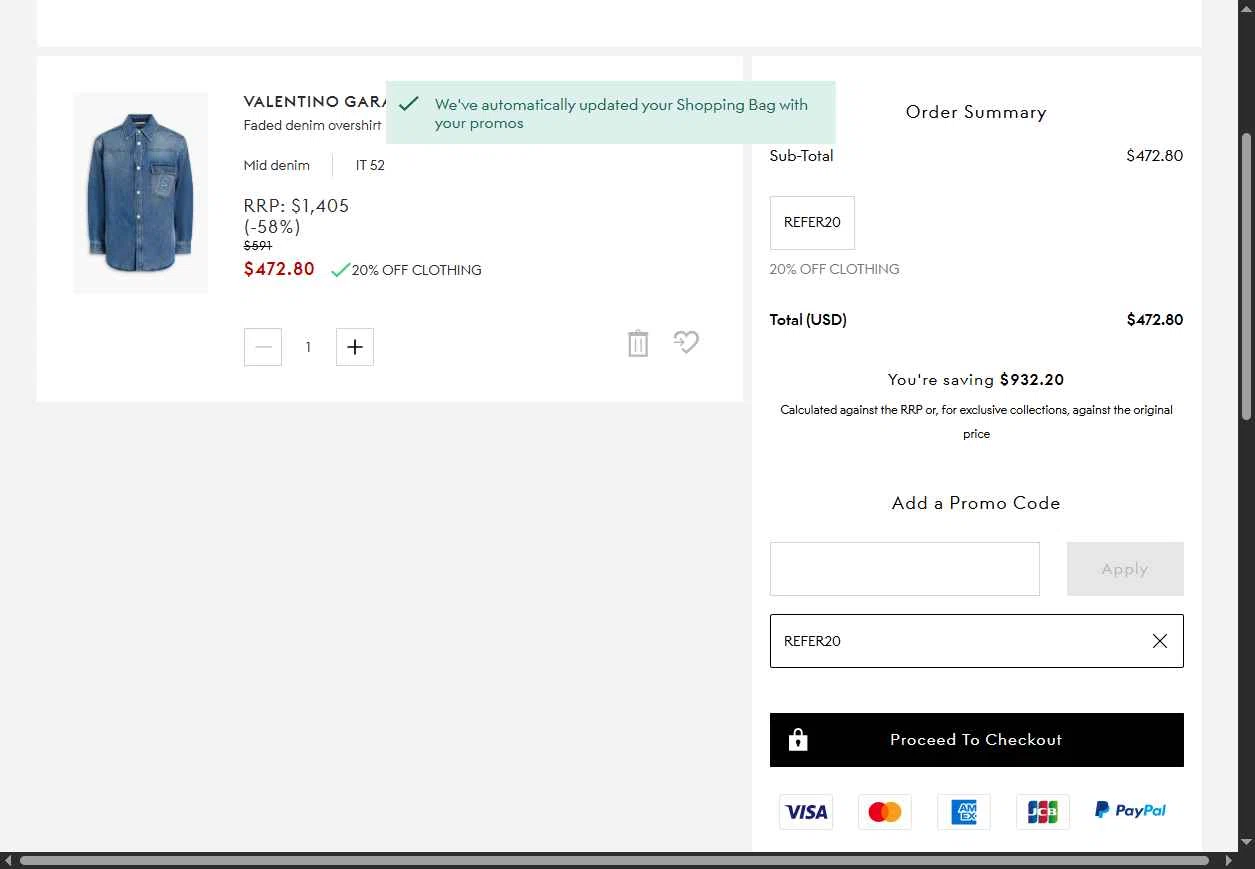 THE OUTNET checkout page showing THE OUTNET promo code box | Screenshot taken by SimplyCodes community member on Jan 4, 2026