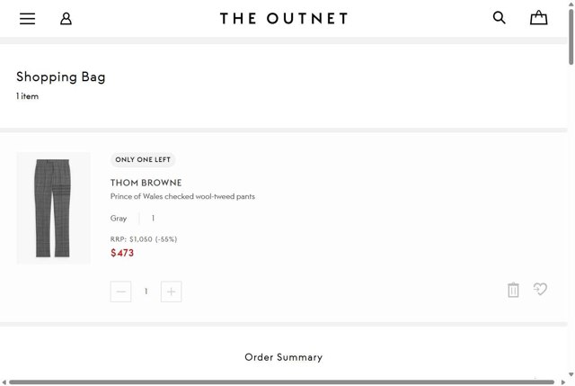 THE OUTNET checkout page showing THE OUTNET promo code box | Screenshot taken by SimplyCodes community member on Sep 3, 2025