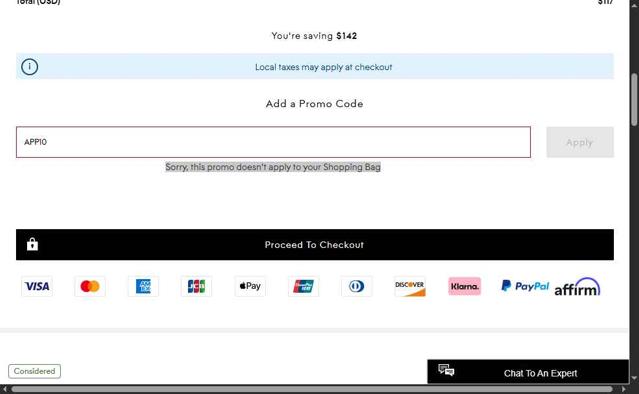 THE OUTNET checkout page showing THE OUTNET promo code box | Screenshot taken by SimplyCodes community member on Sep 22, 2025