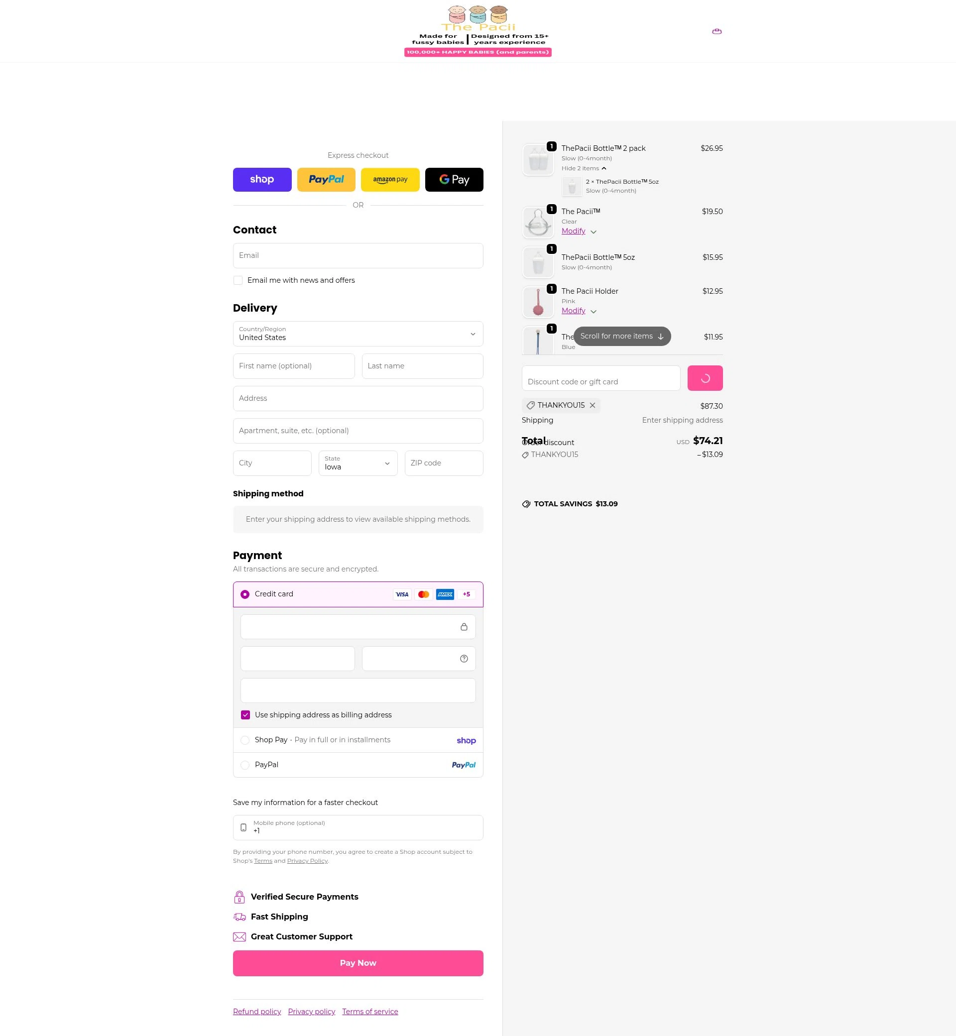 The Pacii checkout page showing The Pacii discount code box | Screenshot taken by SimplyCodes community member on Feb 5, 2026