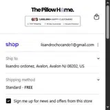 The Pillow Home coupon verification screenshot