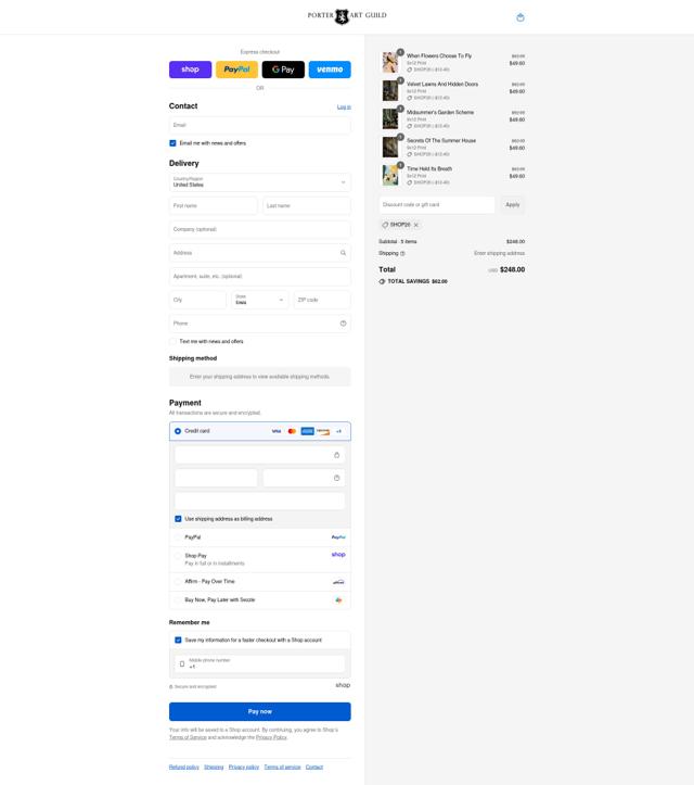 The Porter Collective checkout page showing The Porter Collective discount code box | Screenshot taken by SimplyCodes community member on Sep 8, 2025