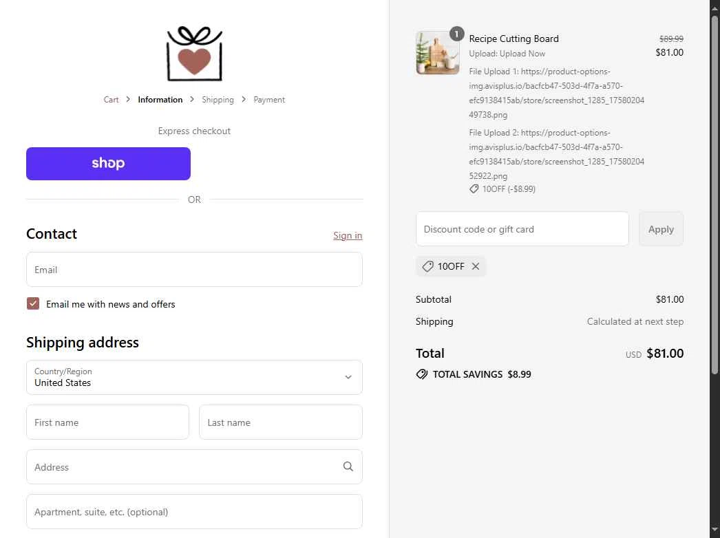 The Printed Gift checkout page showing The Printed Gift discount code box | Screenshot taken by SimplyCodes community member on Sep 16, 2025