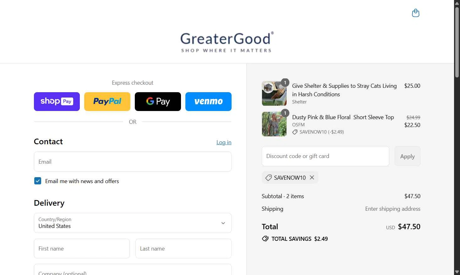 The Rainforest Site checkout page showing The Rainforest Site promo code box | Screenshot taken by SimplyCodes community member on Jul 2, 2025