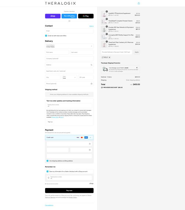 Theralogix checkout page showing Theralogix coupon code box | Screenshot taken by SimplyCodes community member on Sep 12, 2025