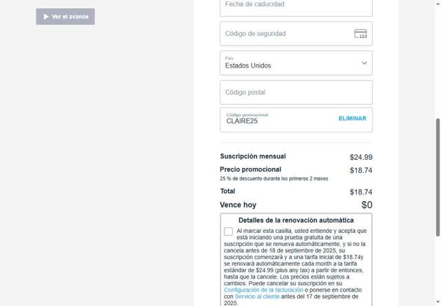 The Sculpt Society checkout page showing The Sculpt Society promo code box | Screenshot taken by SimplyCodes community member on Sep 11, 2025