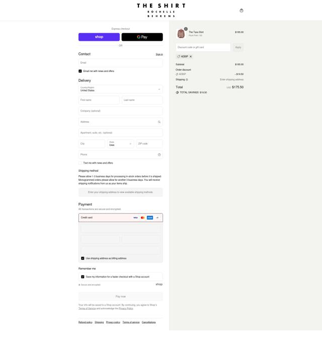 The Shirt checkout page showing The Shirt promo code box | Screenshot taken by SimplyCodes community member on Sep 12, 2025
