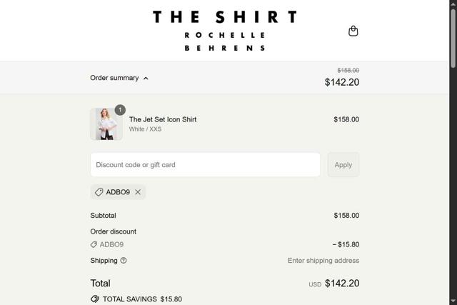 The Shirt checkout page showing The Shirt promo code box | Screenshot taken by SimplyCodes community member on Sep 12, 2025