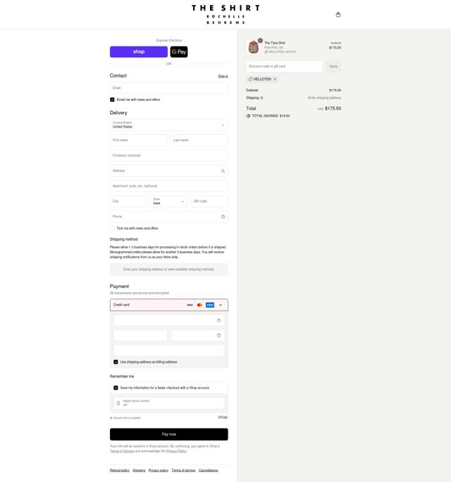 The Shirt checkout page showing The Shirt promo code box | Screenshot taken by SimplyCodes community member on Sep 12, 2025