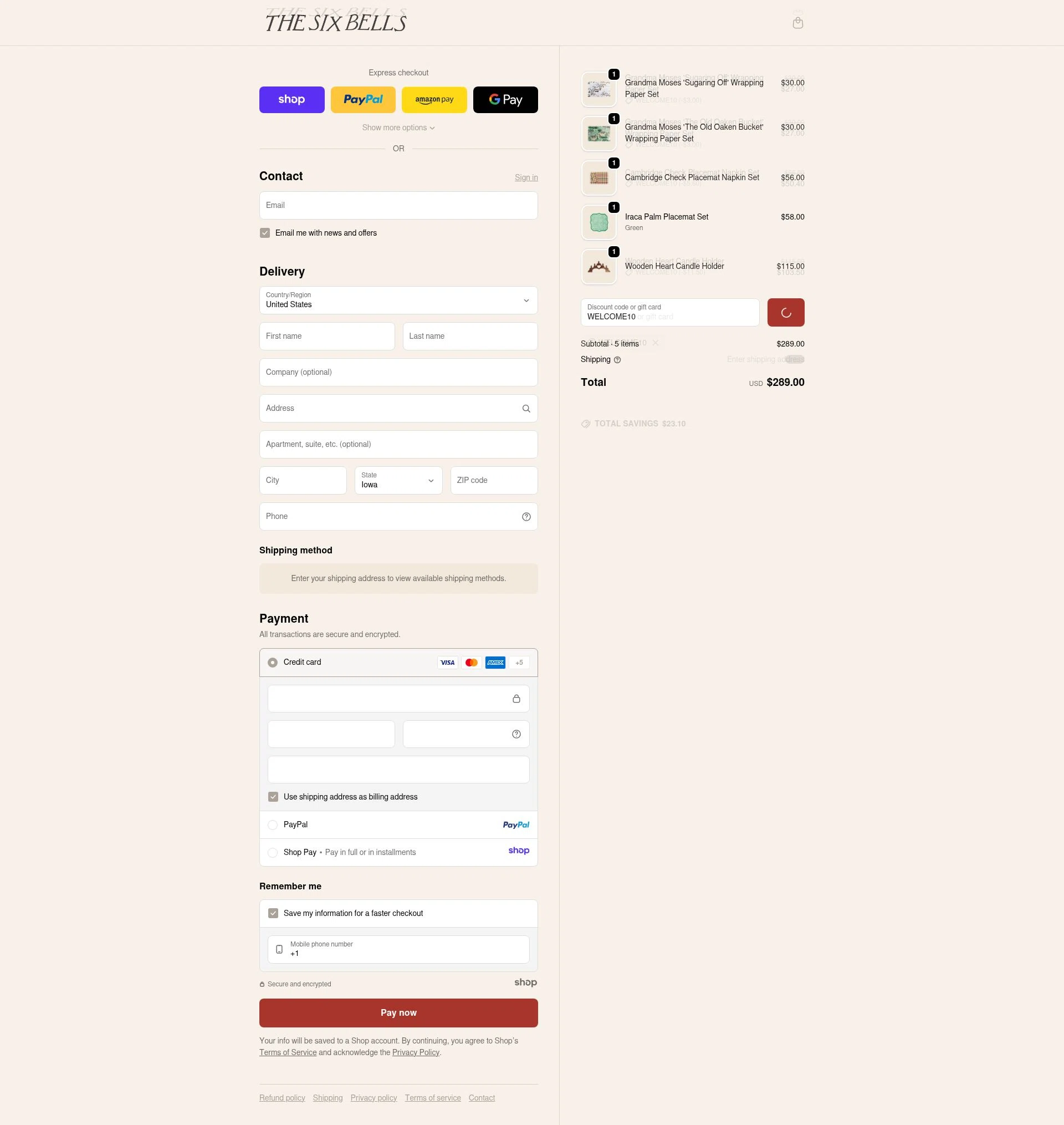 The Six Bells checkout page showing The Six Bells promo code box | Screenshot taken by SimplyCodes community member on Dec 16, 2025