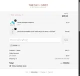 The Skin Spot coupon verification screenshot