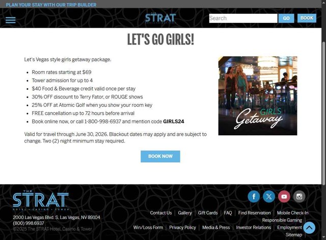 The STRAT Hotel checkout page showing The STRAT Hotel promo code box | Screenshot taken by SimplyCodes community member on Jul 8, 2025